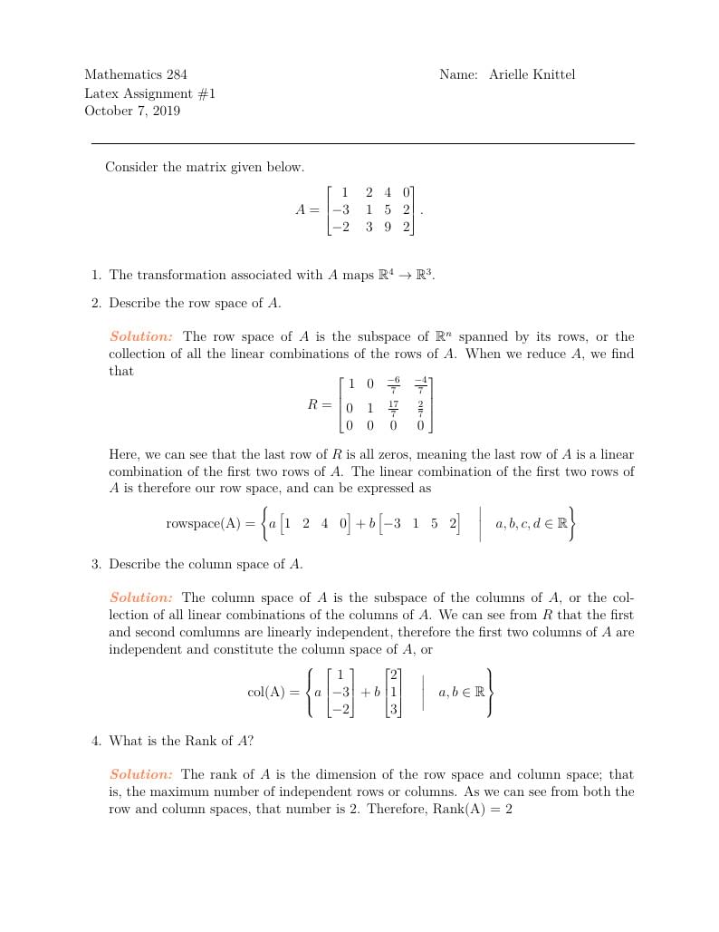 Linear Assignment 1