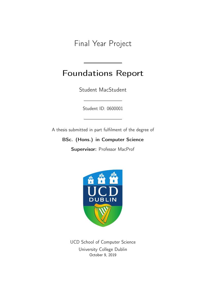 UCD CS FYP Foundations Report