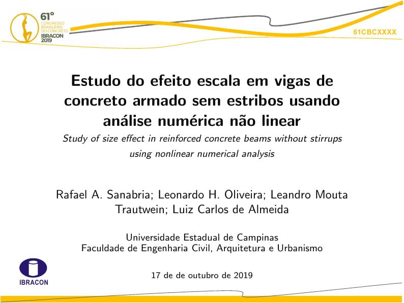 Estudo do efeito escala em vigas de concreto armado sem estribos usando análise numérica não linear