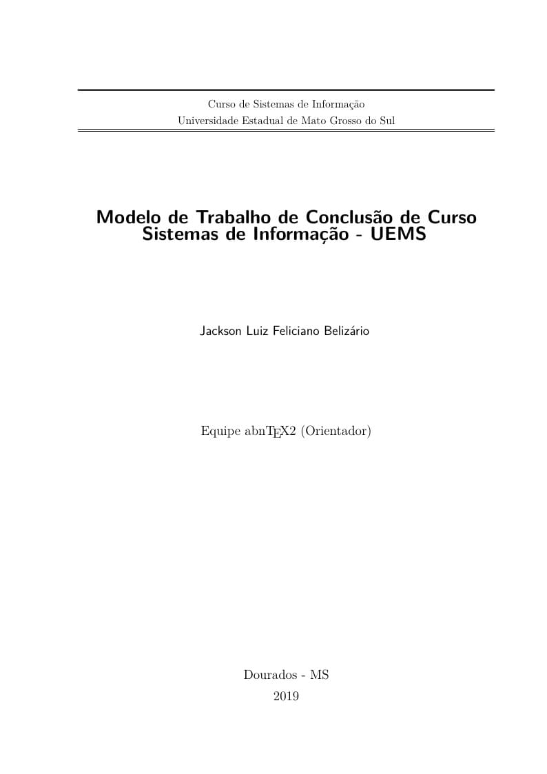 Modelo TCC - Sistemas de Informação - UEMS
