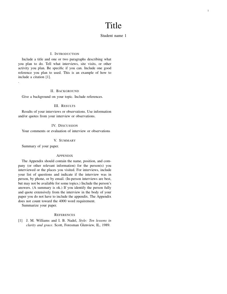 Term Paper Template