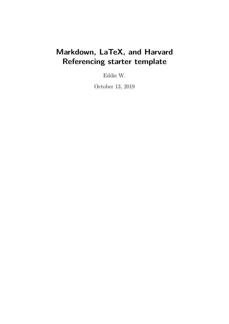 Markdown article with Harvard referencing