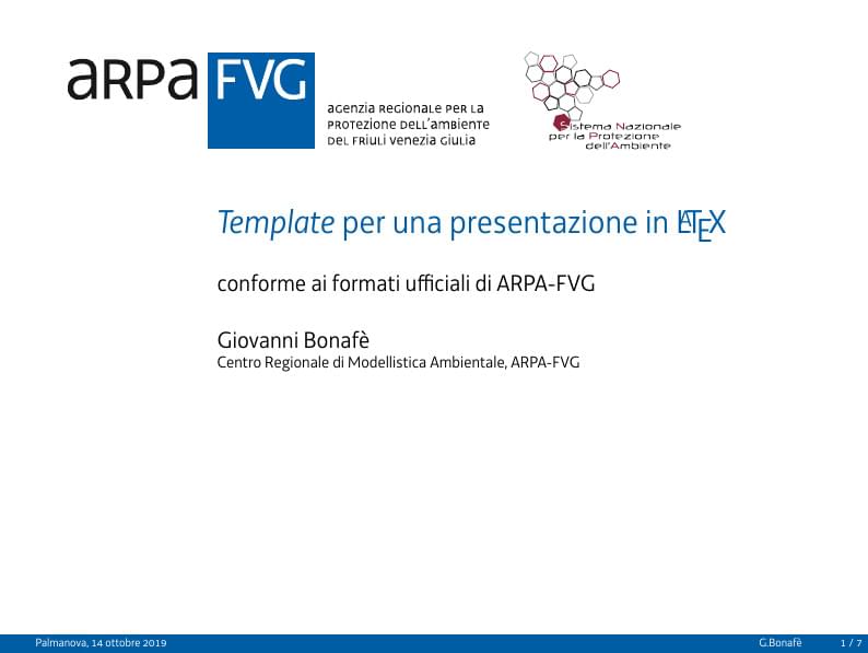 ARPA-FVG beamer presentation template