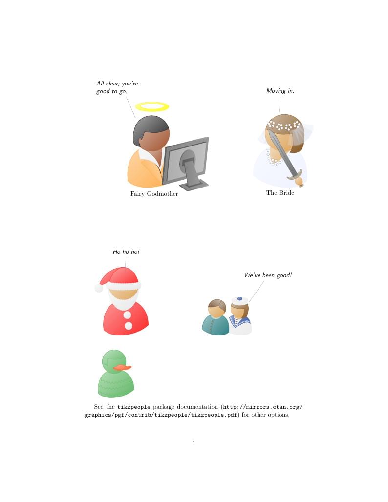 Quick tikzpeople example