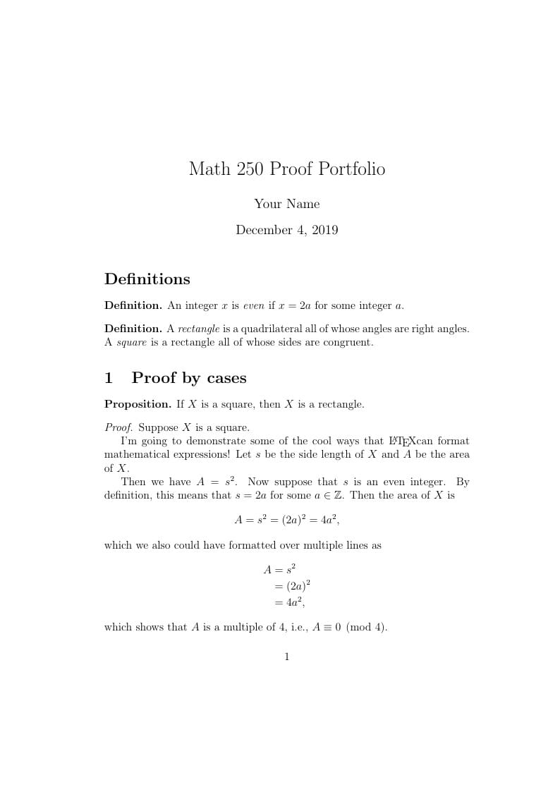 Proof portfolio template