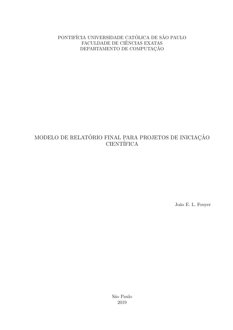 Modelo Relatorio Final IC - PUCSP