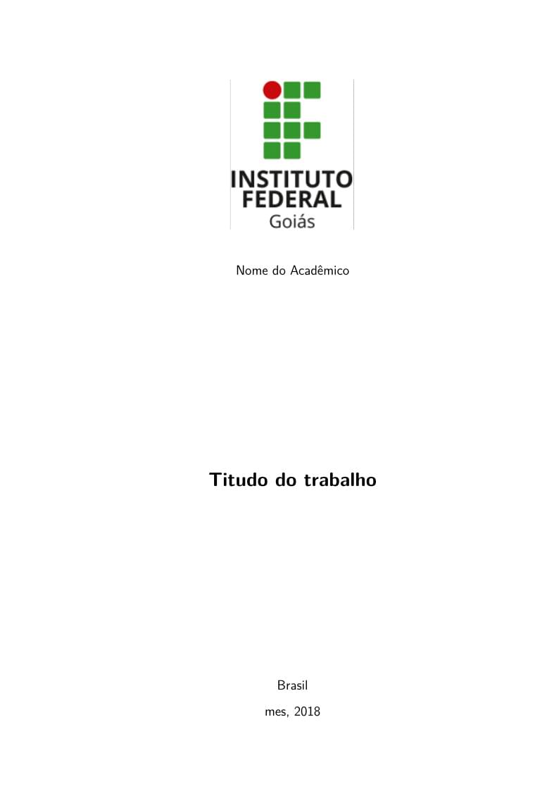 Modelo Monografia Campus IFG