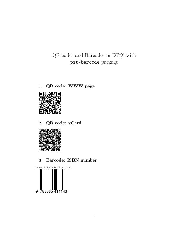 QR codes and barcodes in LaTeX with pst-barcode