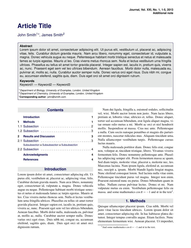 Stylish article template