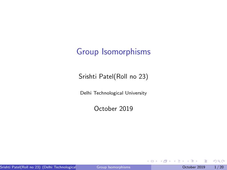 Group Isomorphism