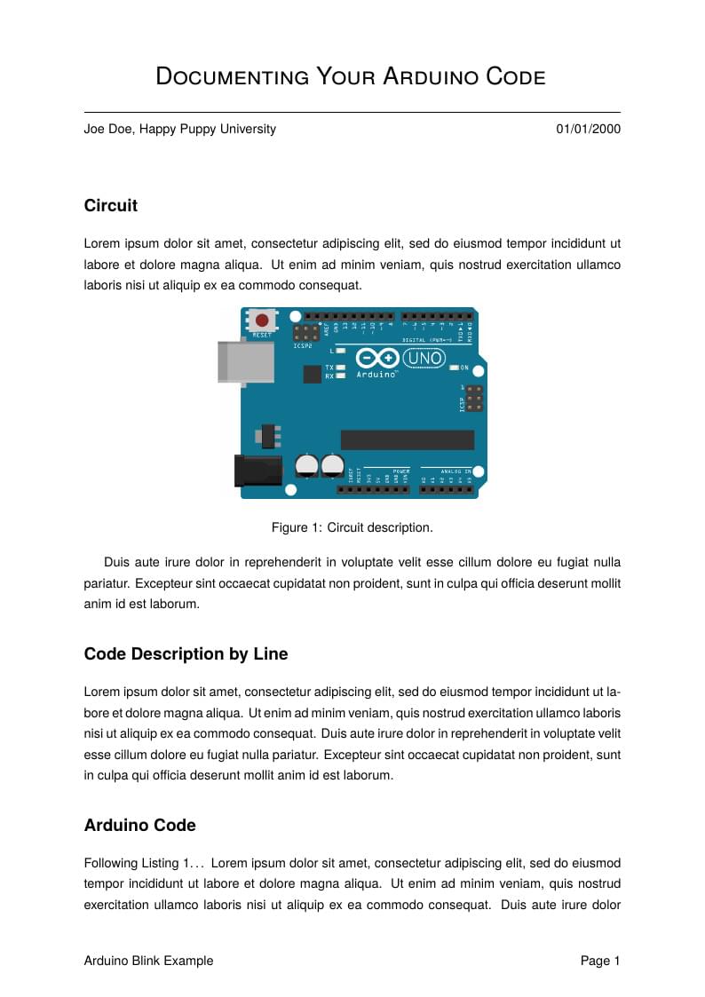 Documenting Arduino code