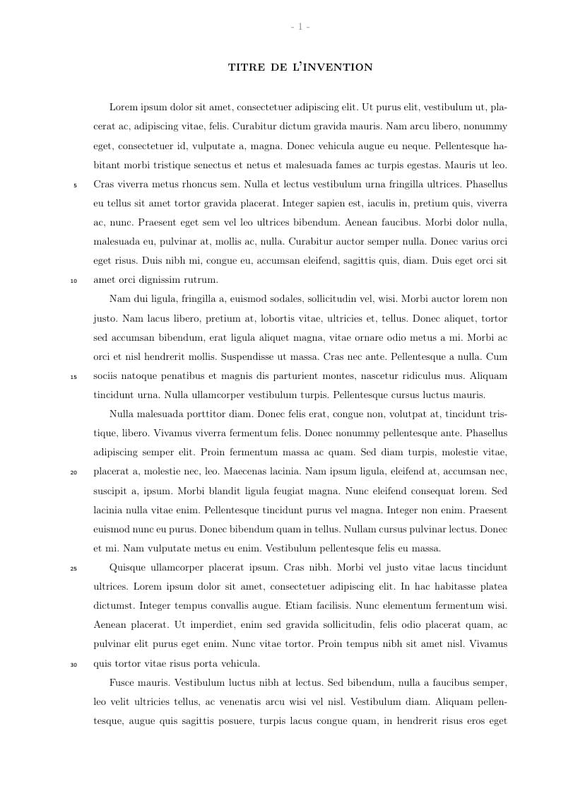 French patent template