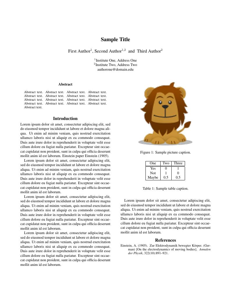 Template for Artificial Life conferences
