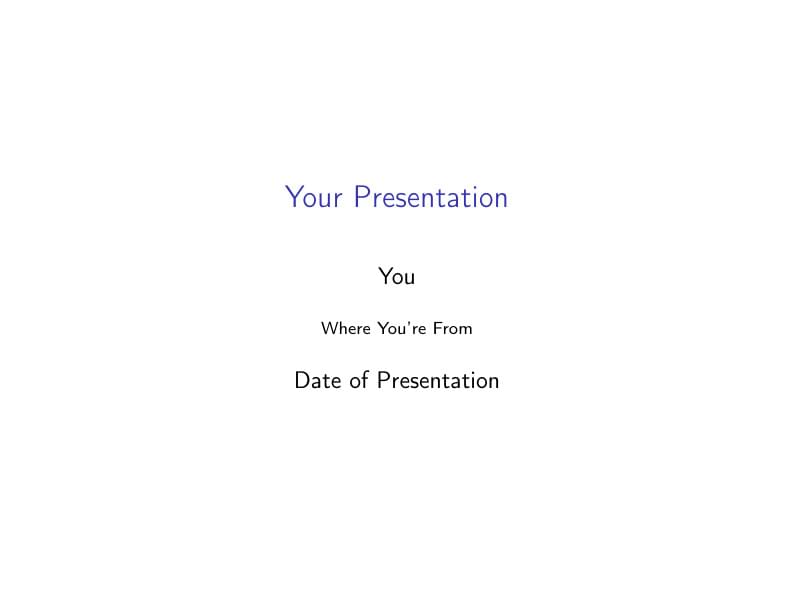 Beamer Presentation