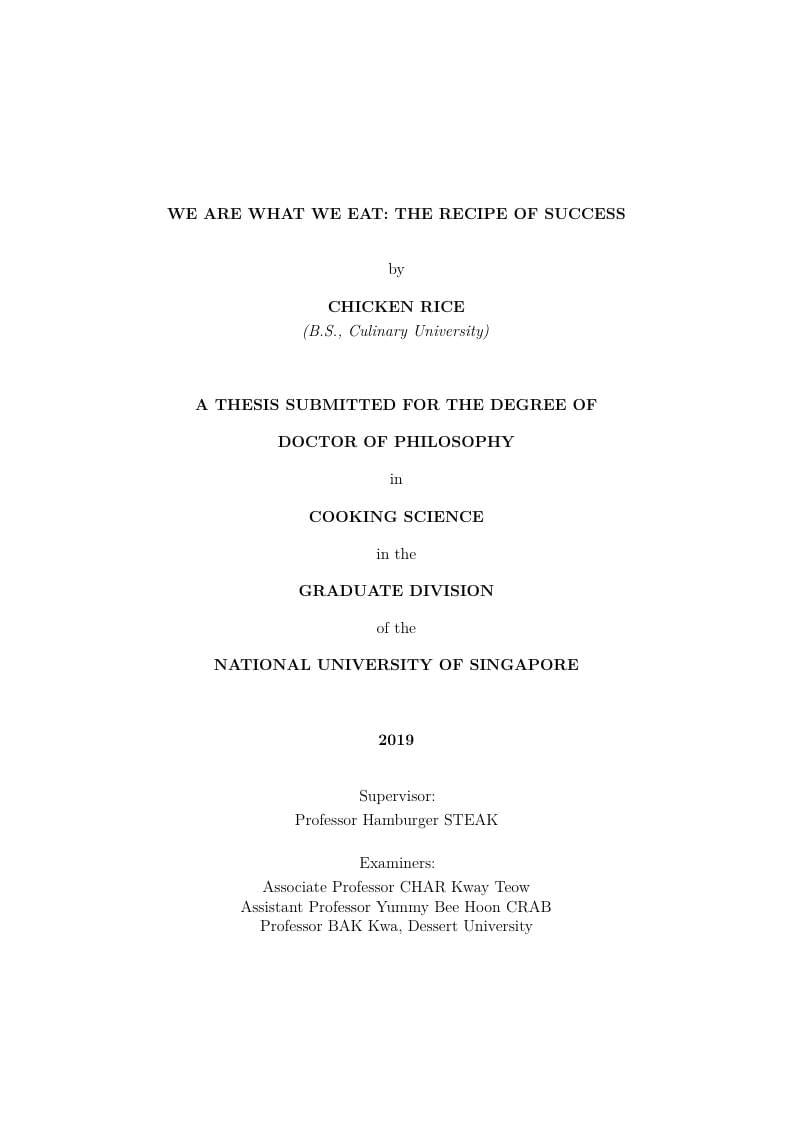 Thesis template of the National University of Singapore (NUS)