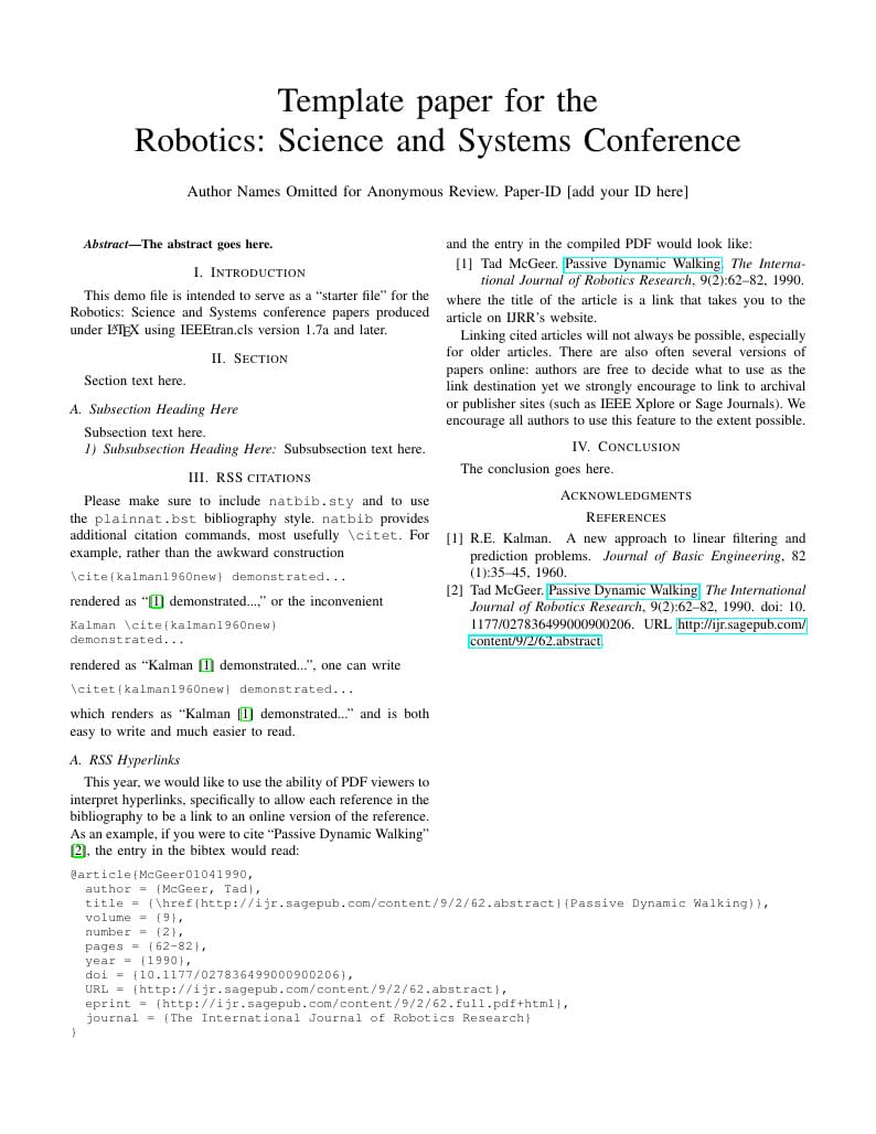 Robotics: Science and Systems Conference