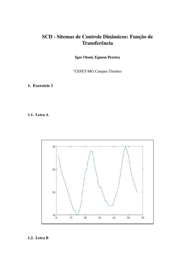 SCD - Sitemas de Controle Dinâmicos: Função de Transferência