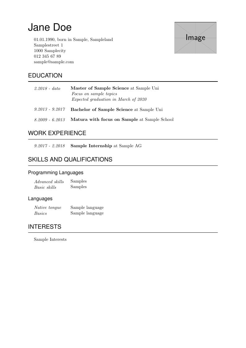 Curriculum Vitae Template