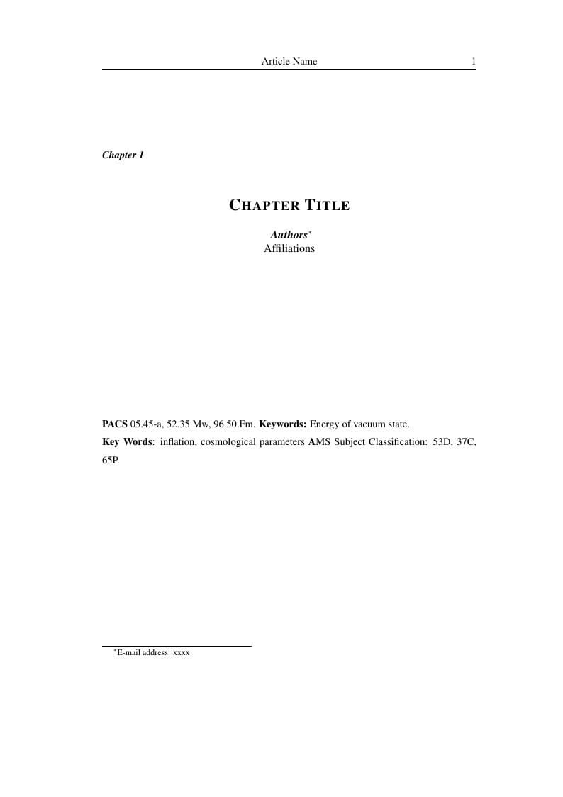 Nova Science book template