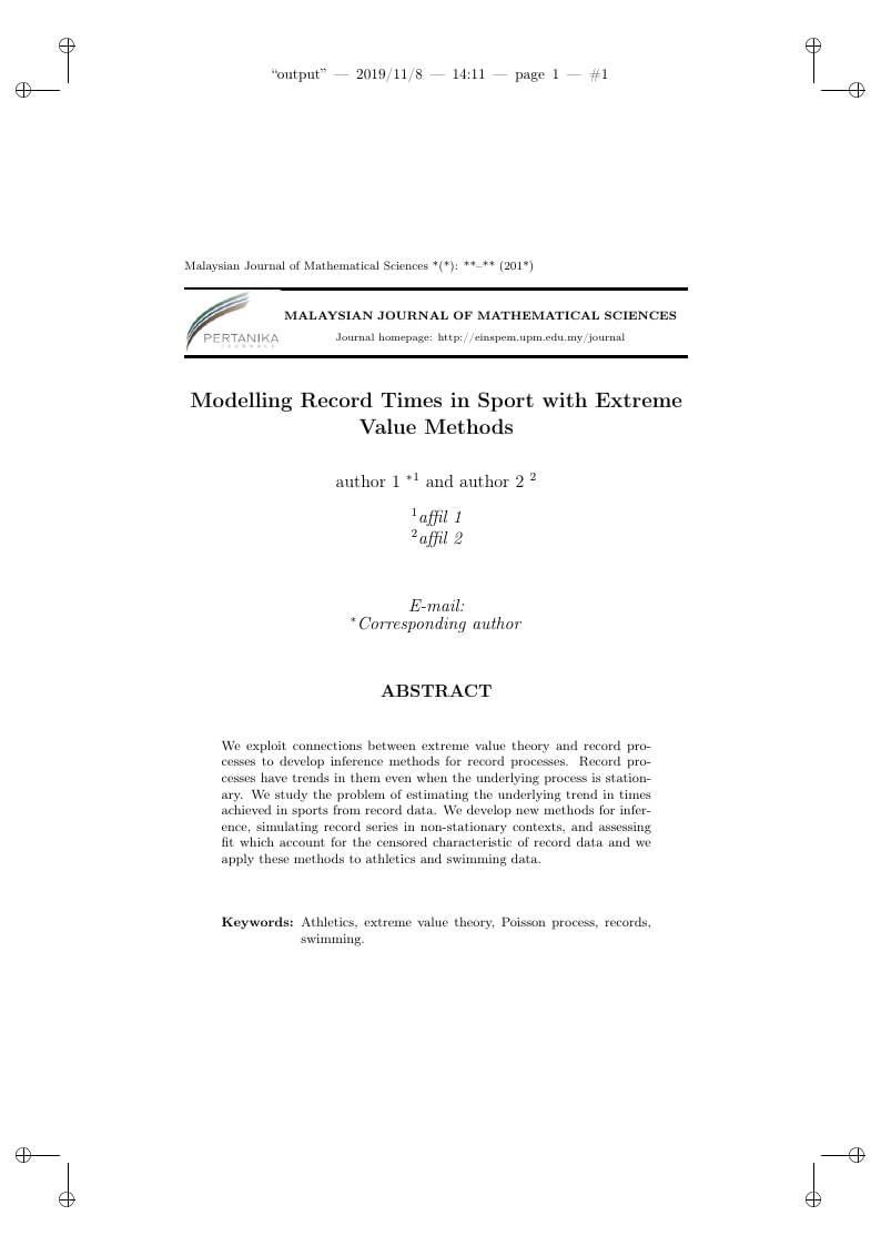 Malaysian Journal of Mathematical Sciences