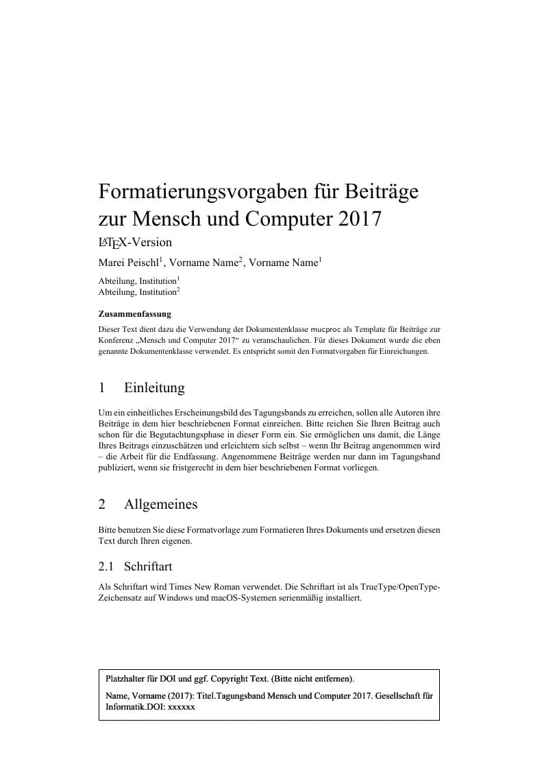 Template for Mensch und Computer (conference)