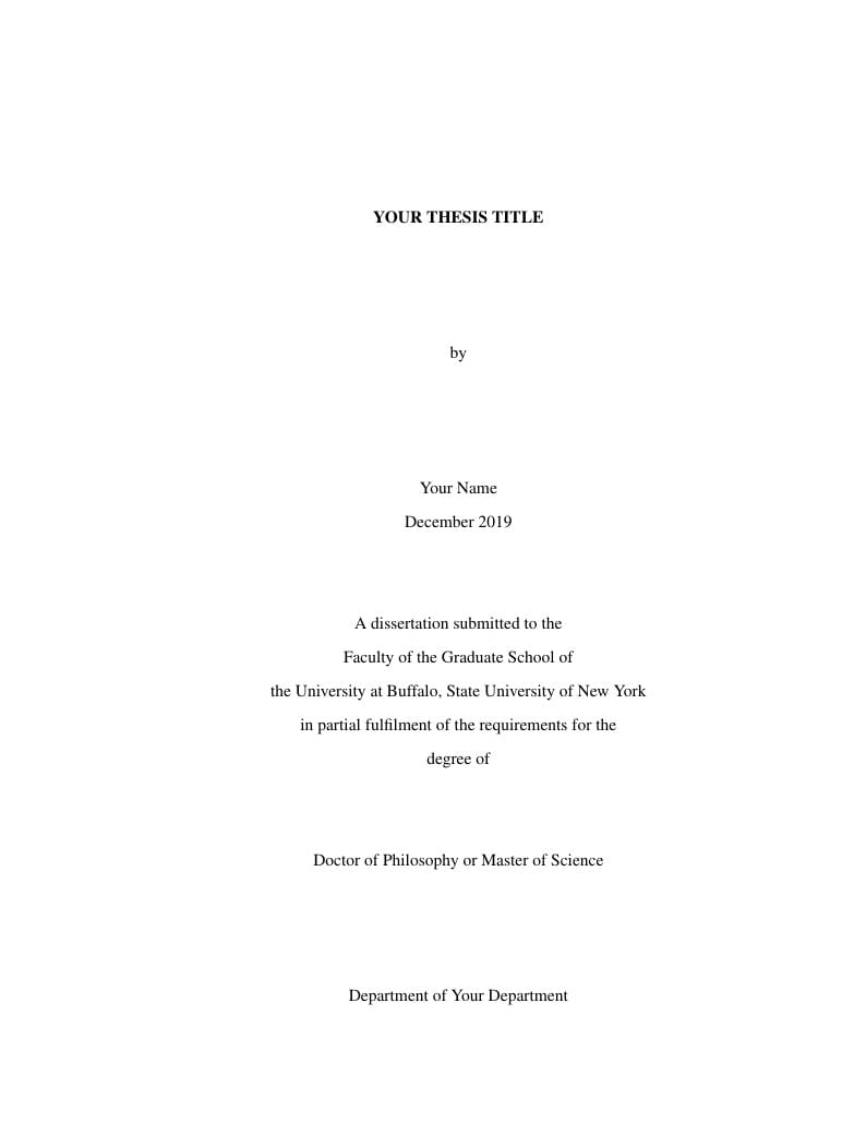 University at Buffalo Thesis Template