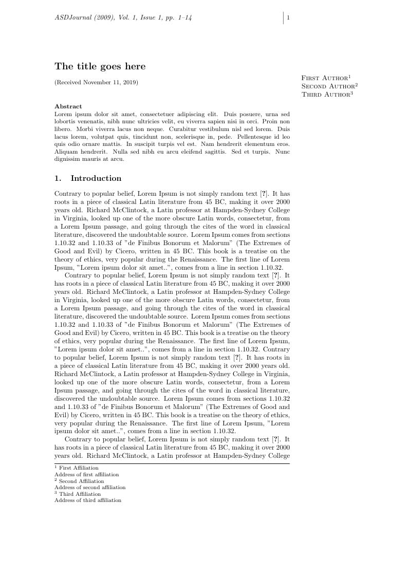 Journal of Aeroelasticity and Structural Dynamics (ASDJ)