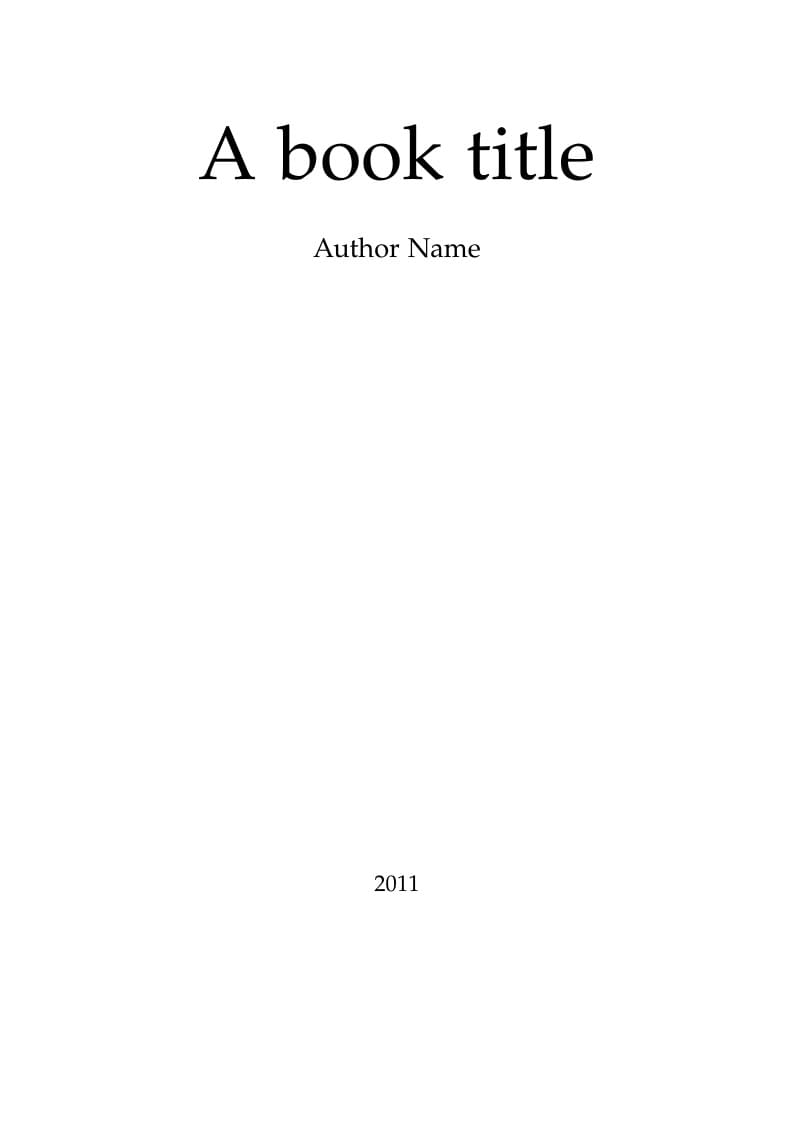 Simple A5 book template