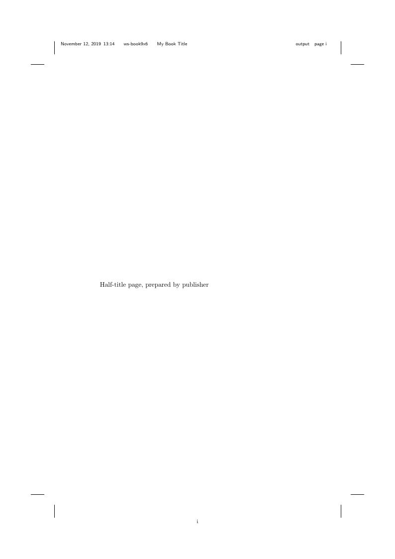 Book template for World Scientific (9.00 x 6.00 inches)