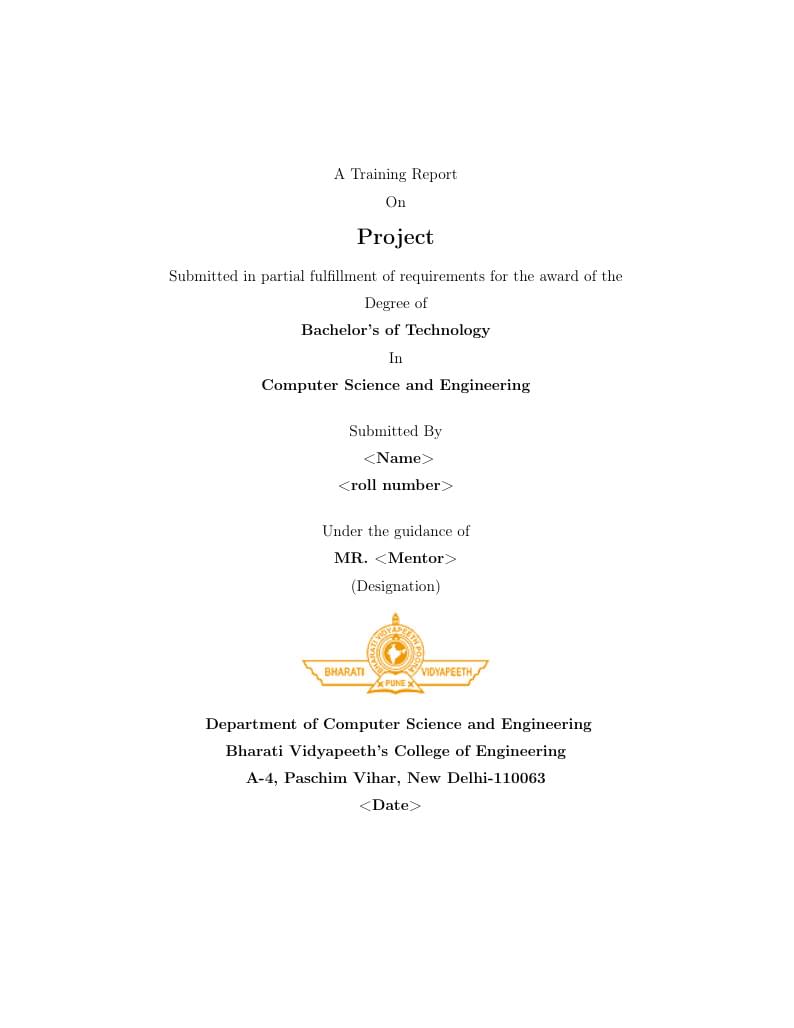BVP training report