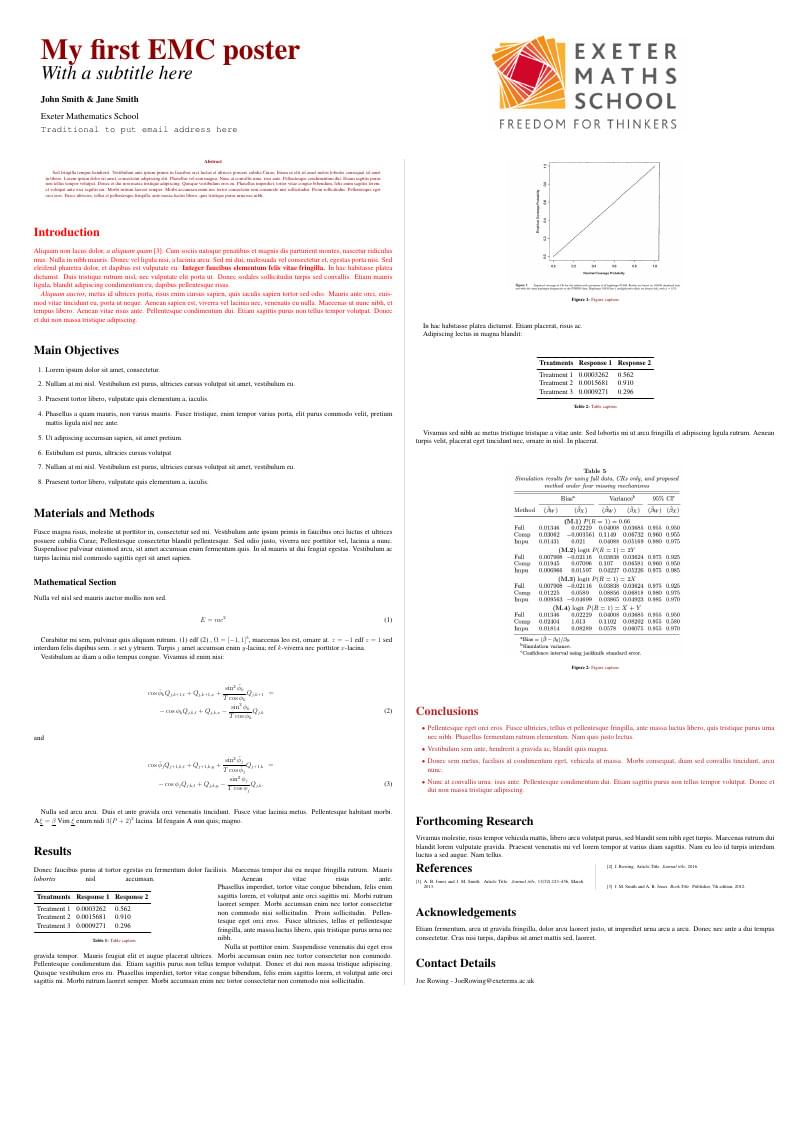 Exeter Math School Poster Template