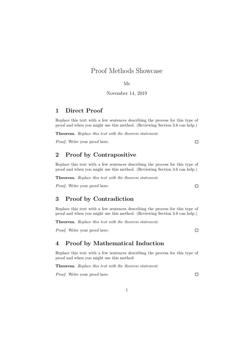 Proof Methods Showcase (MAT 3100 assignment template)