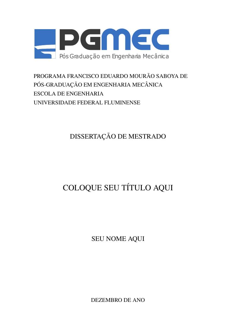 Dissertação/tese PGMEC UFF