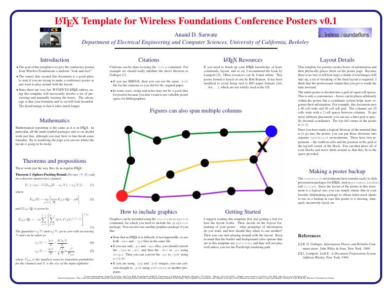 LaTeX template for Wireless Foundations conference posters