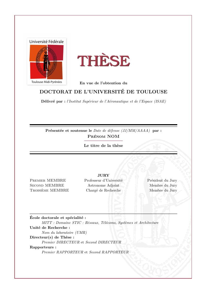 ISAE-SUPAERO PhD Thesis Report template