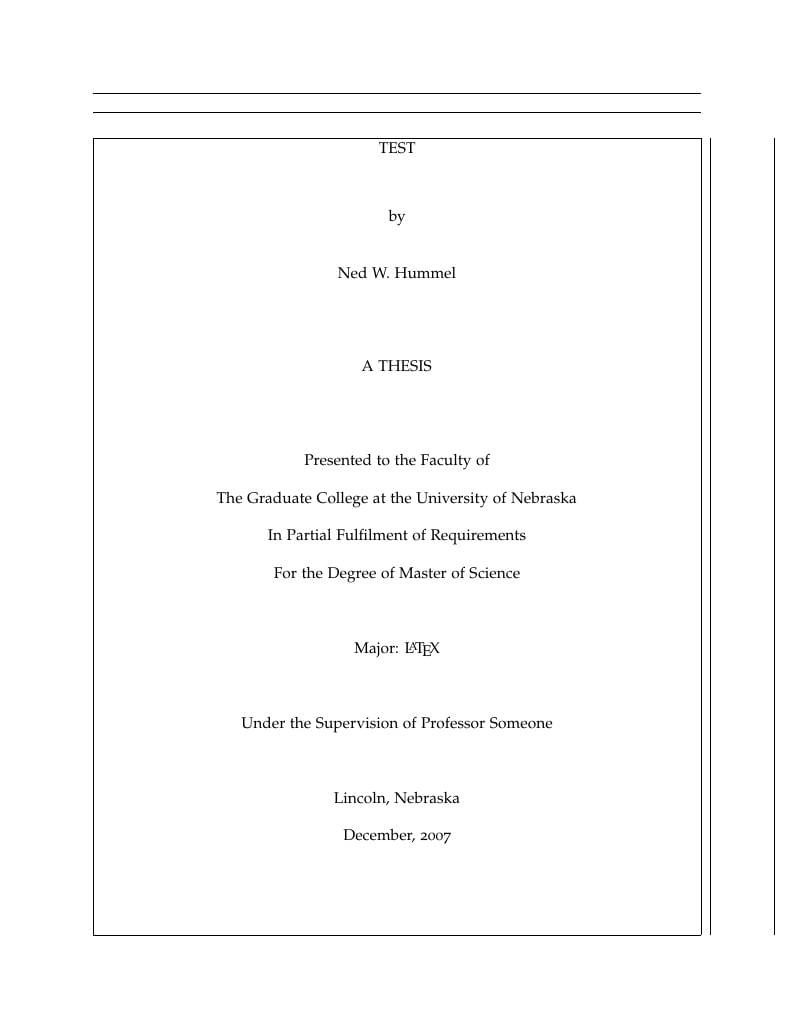 University of Nebraska-Lincoln thesis template