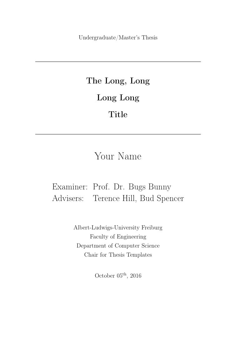 University of Freiburg Computer Science Thesis template