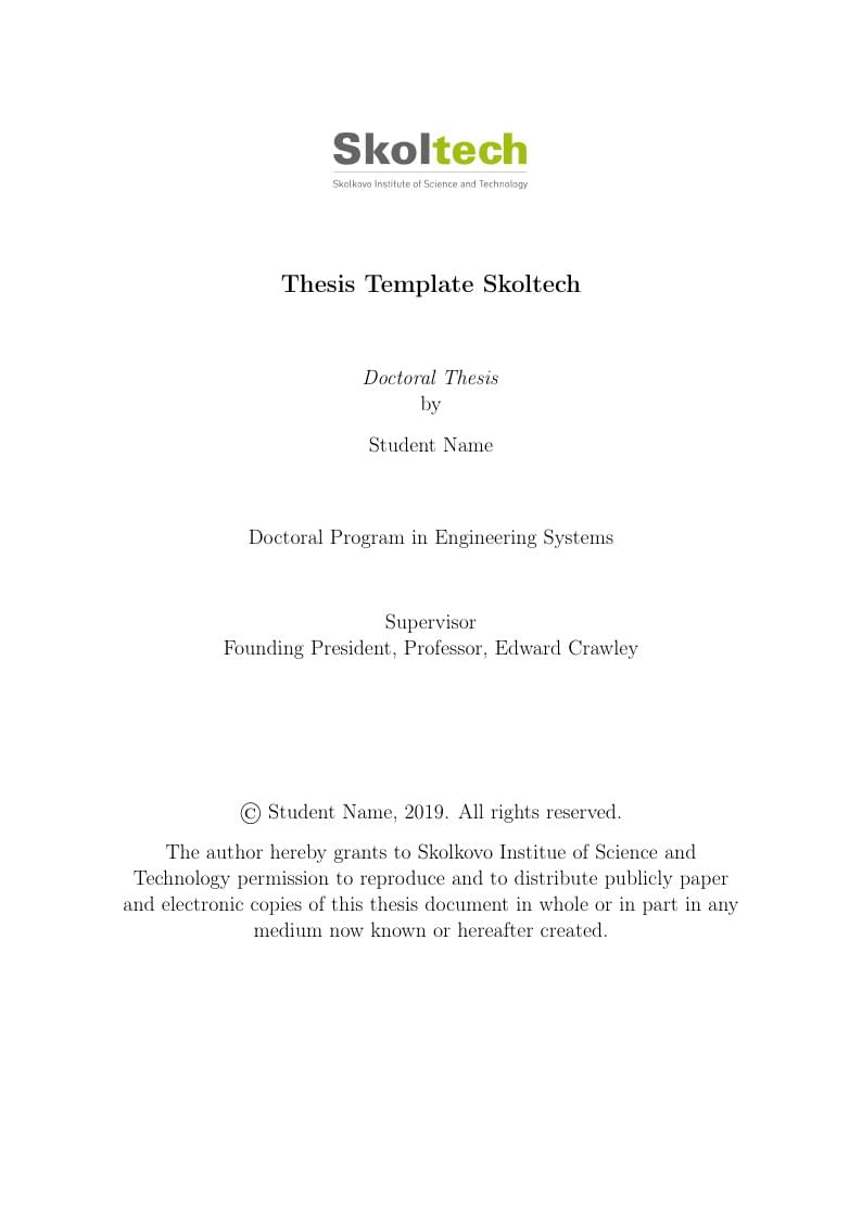 Skoltech PhD Thesis