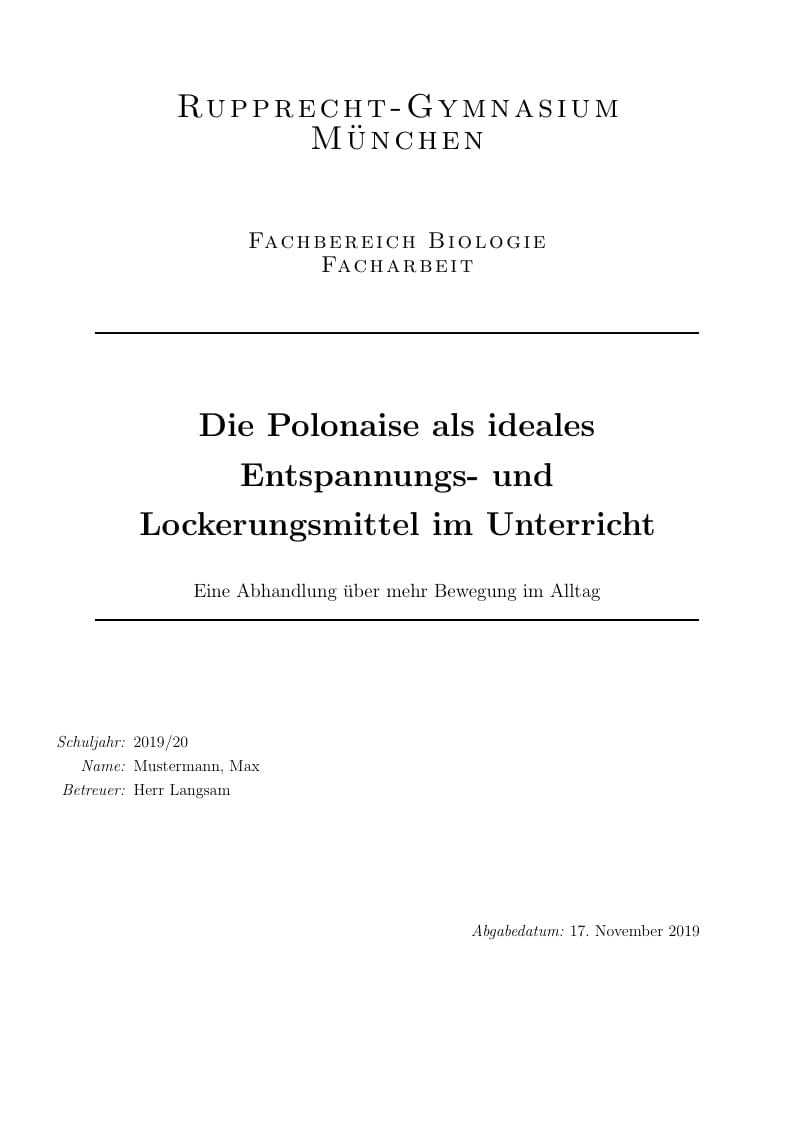 Facharbeit Polonaise Rupprecht-Gymnasium