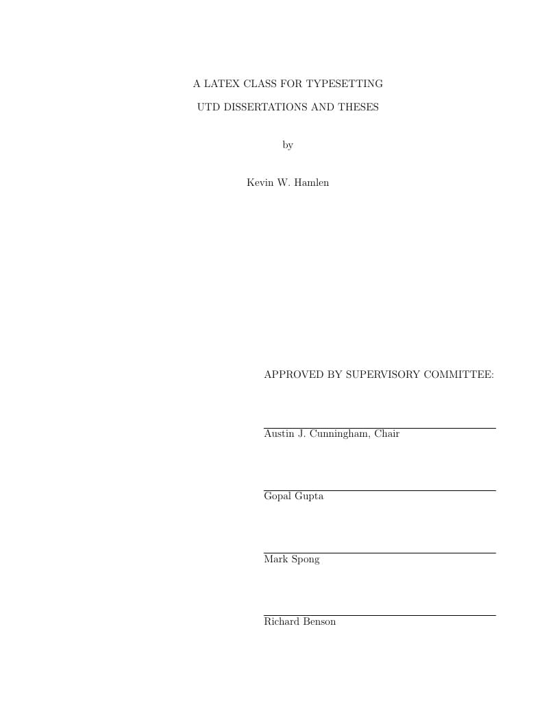 University of Texas at Dallas: dissertations and theses template