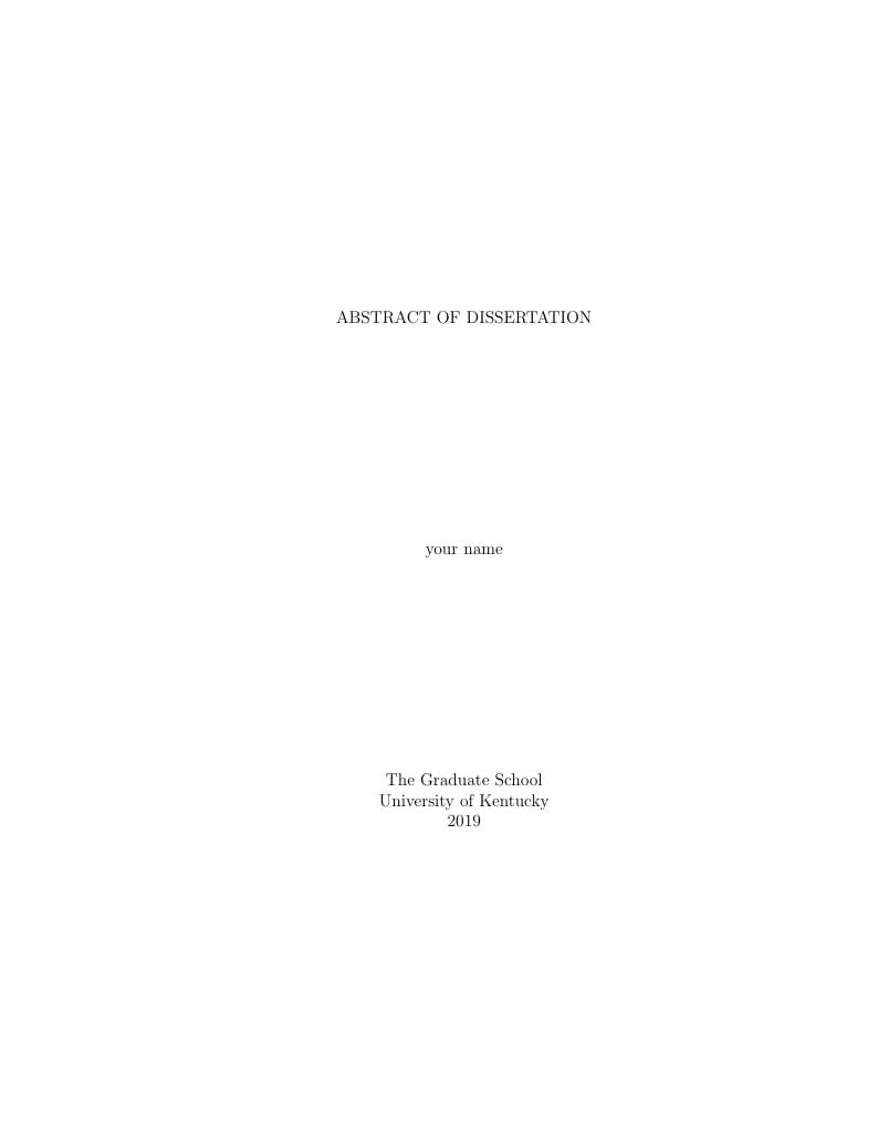 University of Kentucky dissertation template