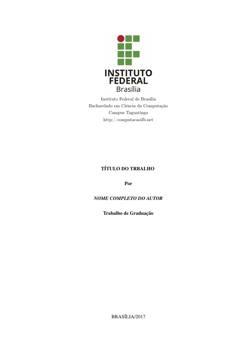 Instituto Federal de Brasilia (IFB) Computer Science thesis template
