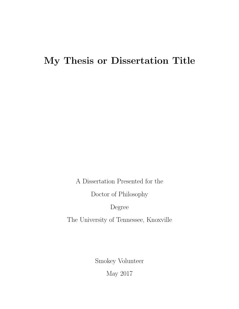University of Tennessee, Knoxville: thesis template