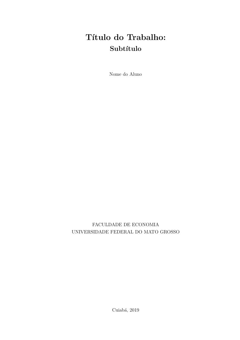 Monografia—Faculdade de Economia—UFMT