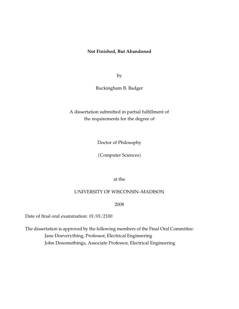 University of Wisconsin—Madison dissertation template