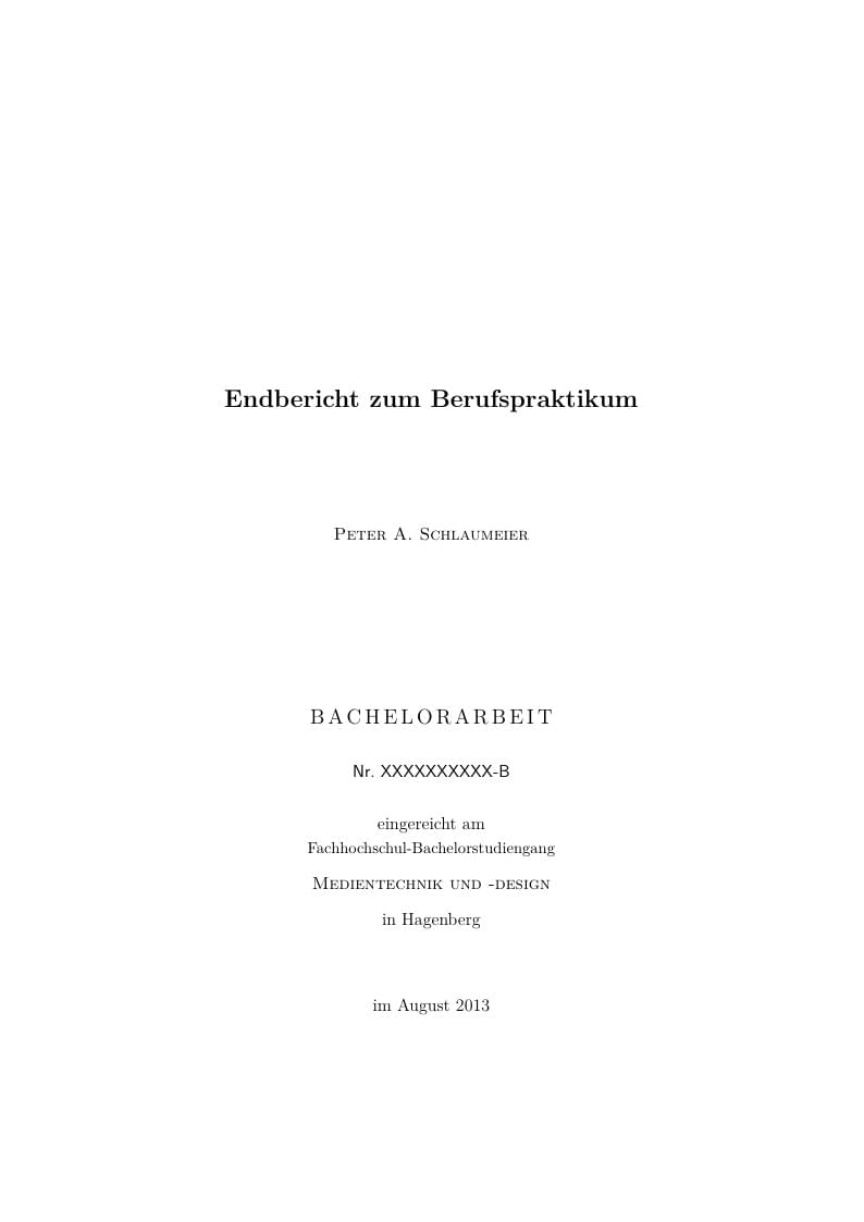 German practicum report