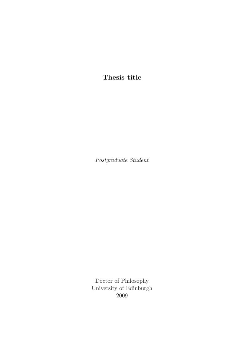 Edinburgh University thesis template