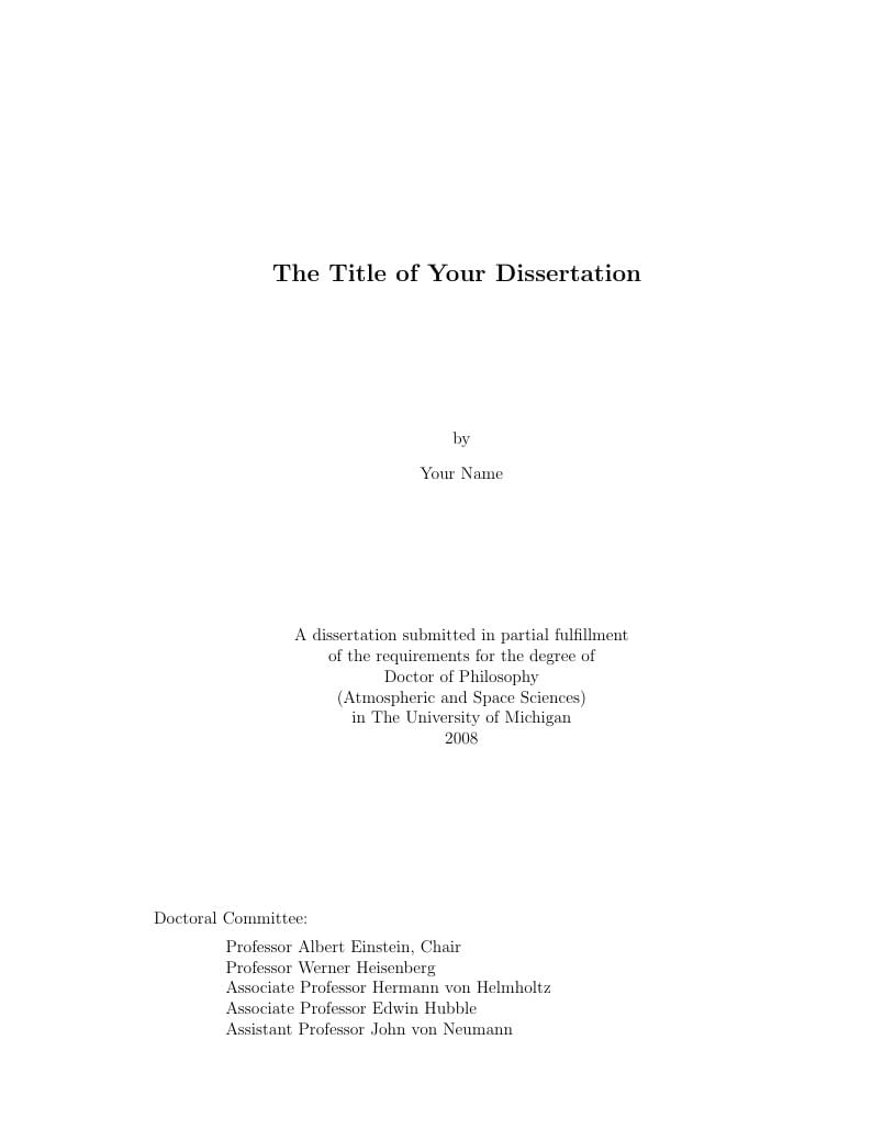 University of Michigan thesis template