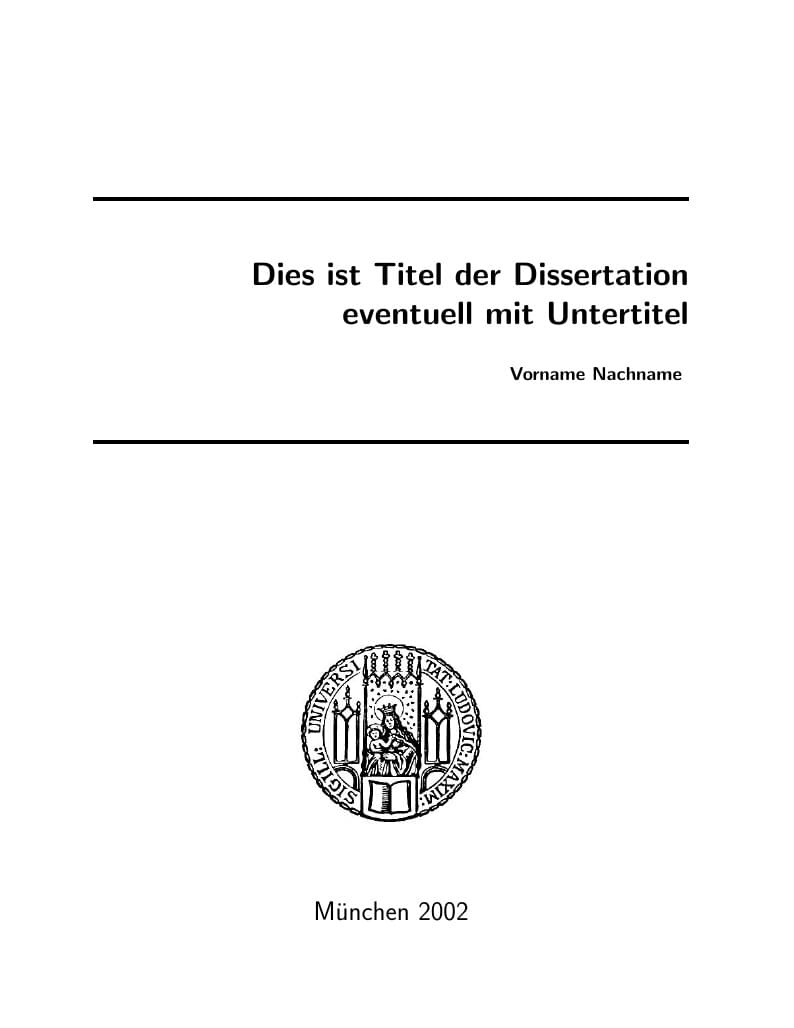 Ludwig Maximilian University of Munich thesis template