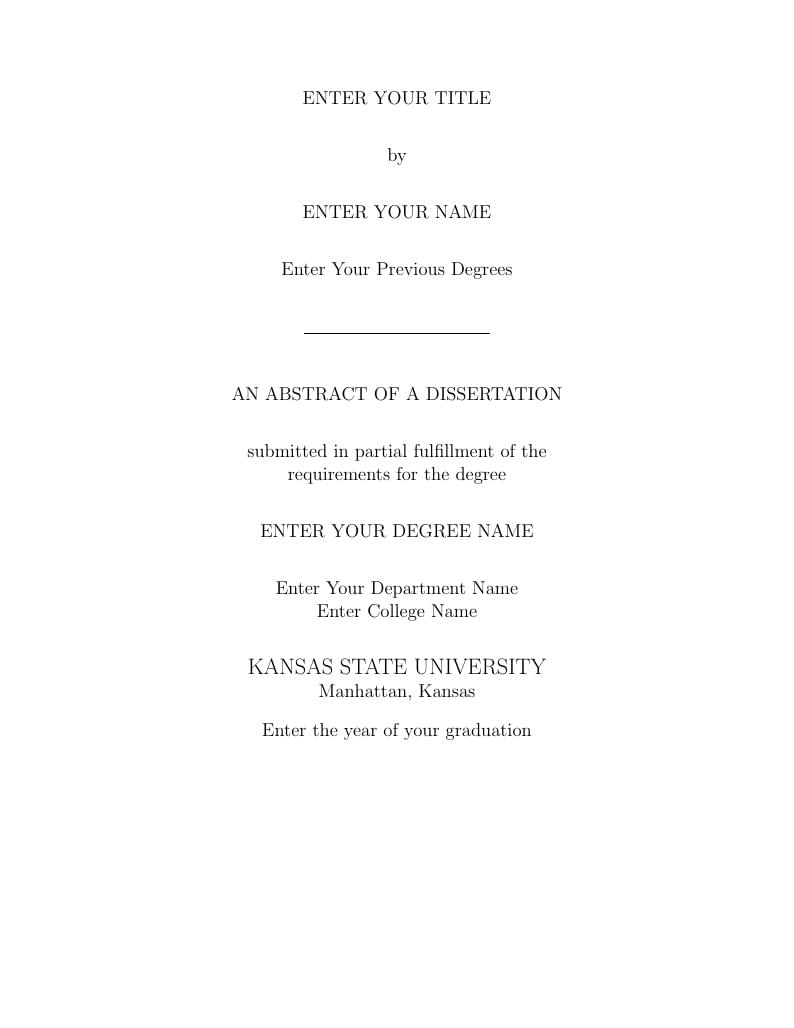 Kansas State University thesis template